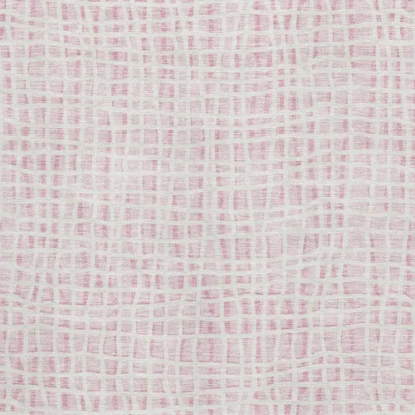 Pink And Ivory Striped Washable Area Rug With UV Protection Photo 3