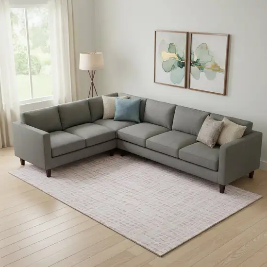 Pink And Ivory Striped Washable Area Rug With UV Protection Photo 1