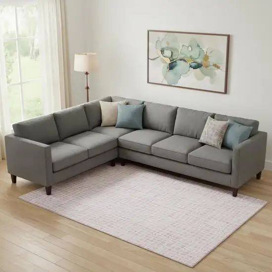 Pink And Ivory Striped Washable Area Rug With UV Protection Photo 1