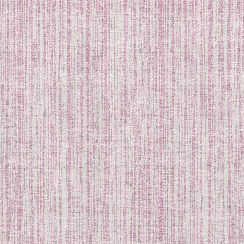 Pink And Ivory Striped Washable Area Rug With UV Protection Photo 4