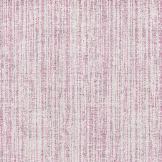 Pink And Ivory Striped Washable Area Rug With UV Protection Photo 4
