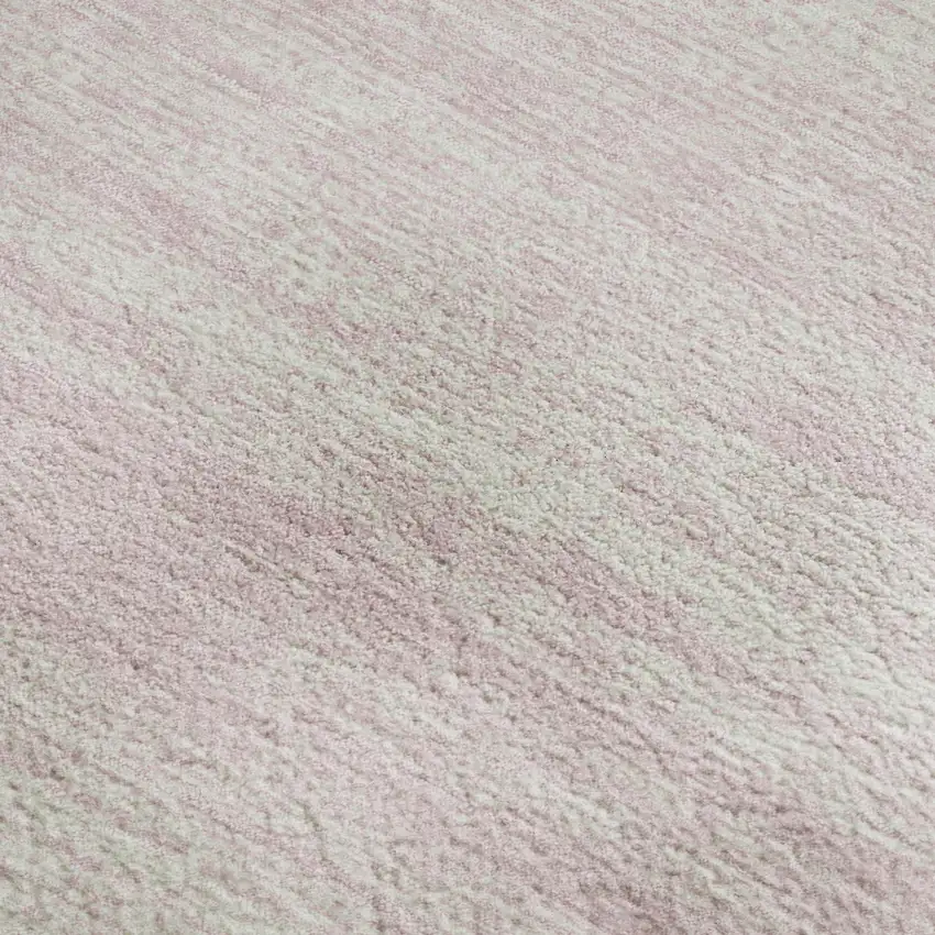 Pink And Ivory Striped Washable Area Rug With UV Protection Photo 3