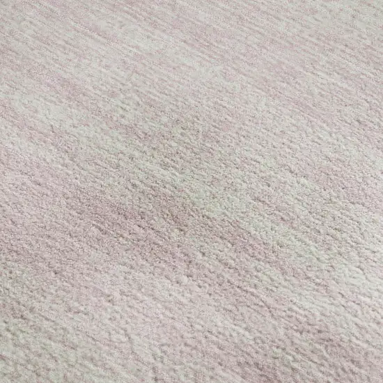 Pink And Ivory Striped Washable Area Rug With UV Protection Photo 3