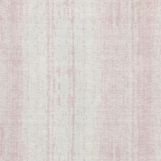 Pink And Ivory Striped Washable Area Rug With UV Protection Photo 4
