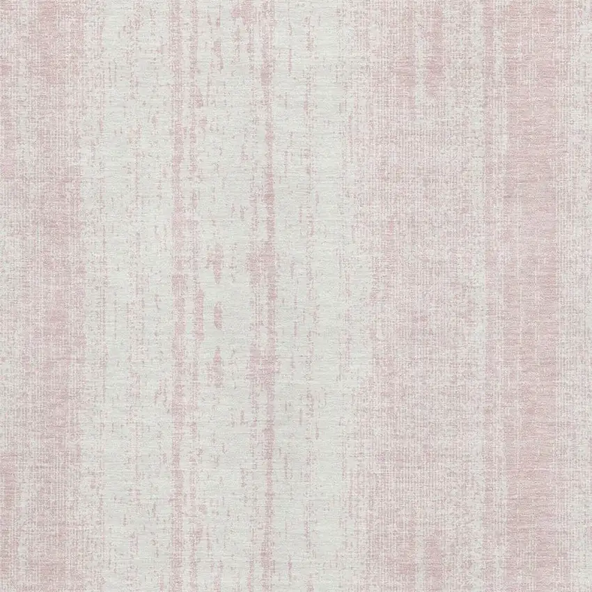 Pink And Ivory Striped Washable Area Rug With UV Protection Photo 4