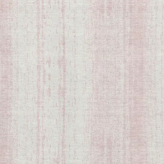 Pink And Ivory Striped Washable Area Rug With UV Protection Photo 4