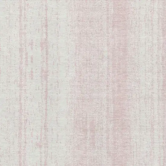 Pink And Ivory Striped Washable Area Rug With UV Protection Photo 4