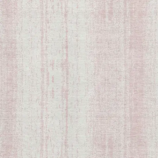 Pink And Ivory Striped Washable Area Rug With UV Protection Photo 4