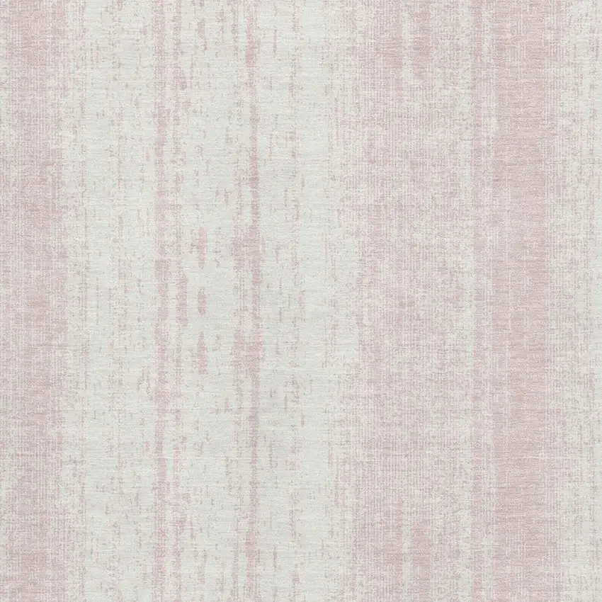 Pink And Ivory Striped Washable Area Rug With UV Protection Photo 4