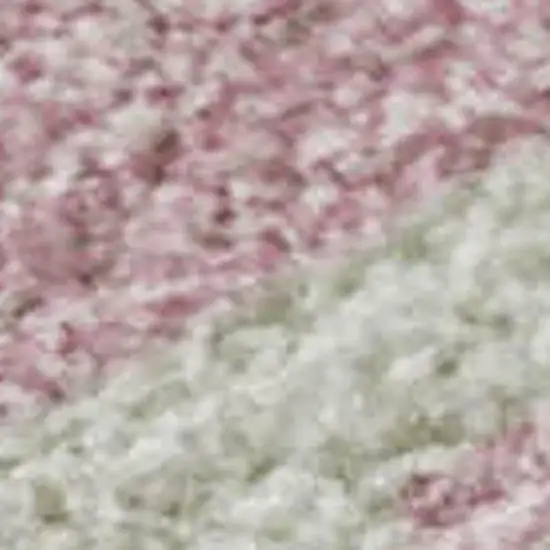 Pink And Ivory Striped Washable Area Rug With UV Protection Photo 9