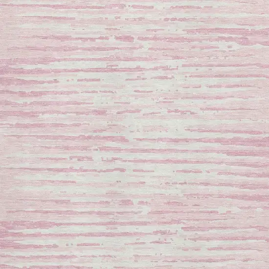 Pink And Ivory Striped Washable Area Rug With UV Protection Photo 7