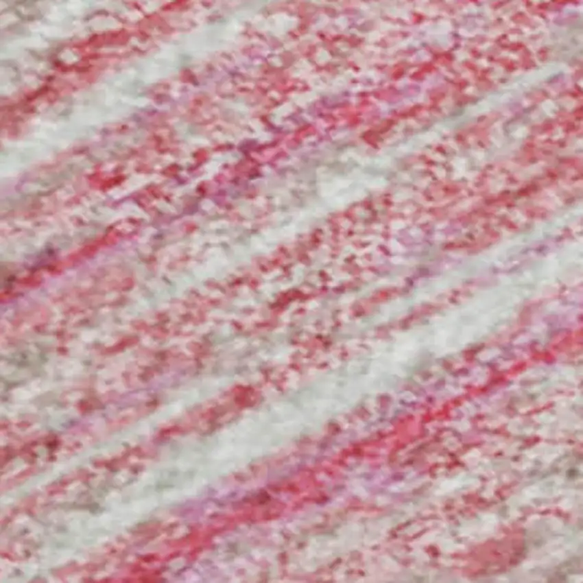 Pink And Ivory Striped Washable Area Rug With UV Protection Photo 4