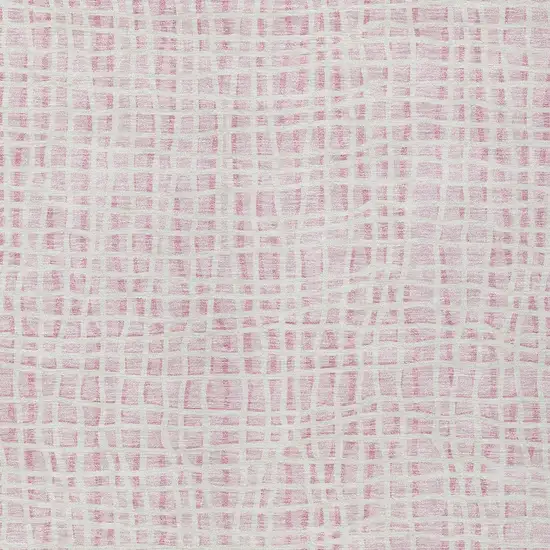 Pink And Ivory Striped Washable Indoor Outdoor Area Rug Photo 4
