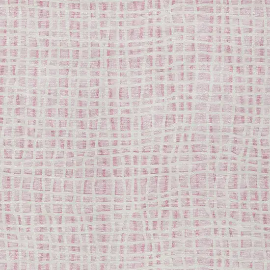 Pink And Ivory Striped Washable Indoor Outdoor Area Rug Photo 4