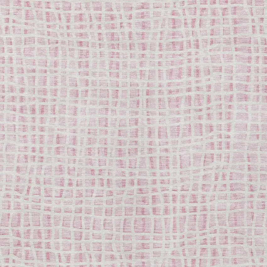 Pink And Ivory Striped Washable Indoor Outdoor Area Rug Photo 3