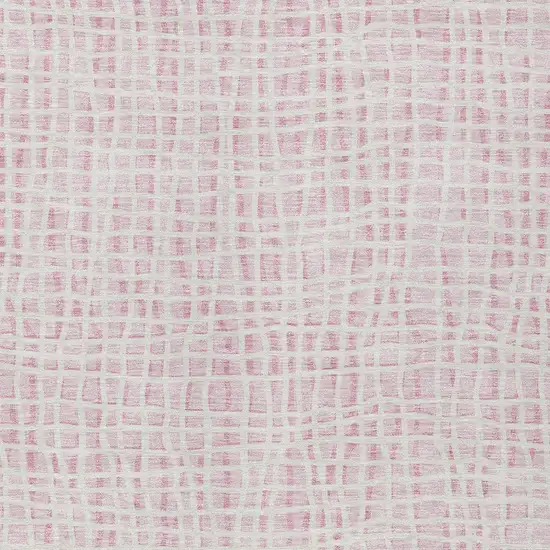 Pink And Ivory Striped Washable Indoor Outdoor Area Rug Photo 3