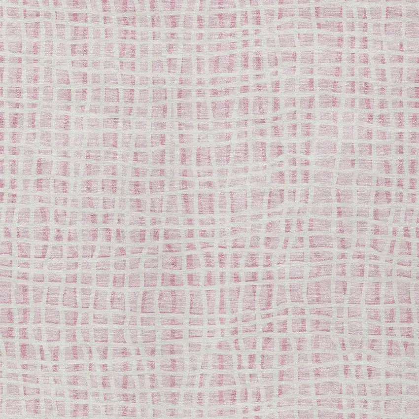 Pink And Ivory Striped Washable Indoor Outdoor Area Rug Photo 3