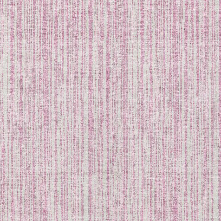 Pink And Ivory Striped Washable Indoor Outdoor Area Rug Photo 3