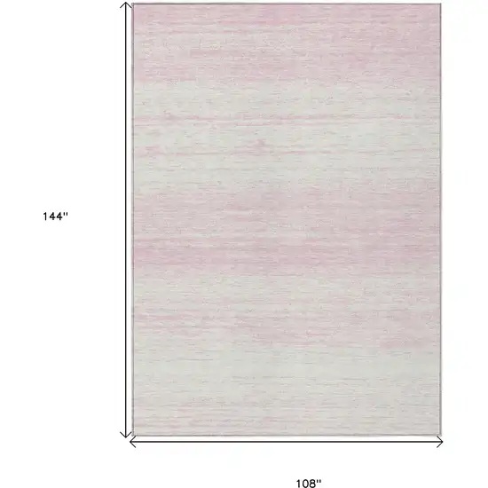 Pink And Ivory Striped Washable Indoor Outdoor Area Rug Photo 3
