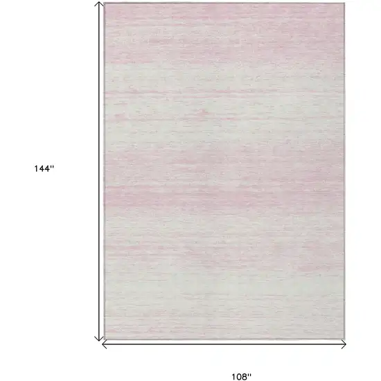 Pink And Ivory Striped Washable Indoor Outdoor Area Rug Photo 3
