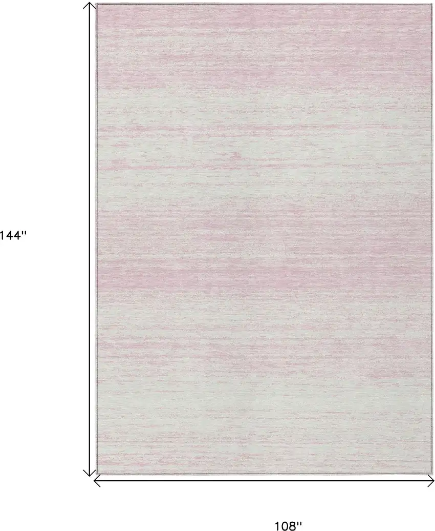 Pink And Ivory Striped Washable Indoor Outdoor Area Rug Photo 3