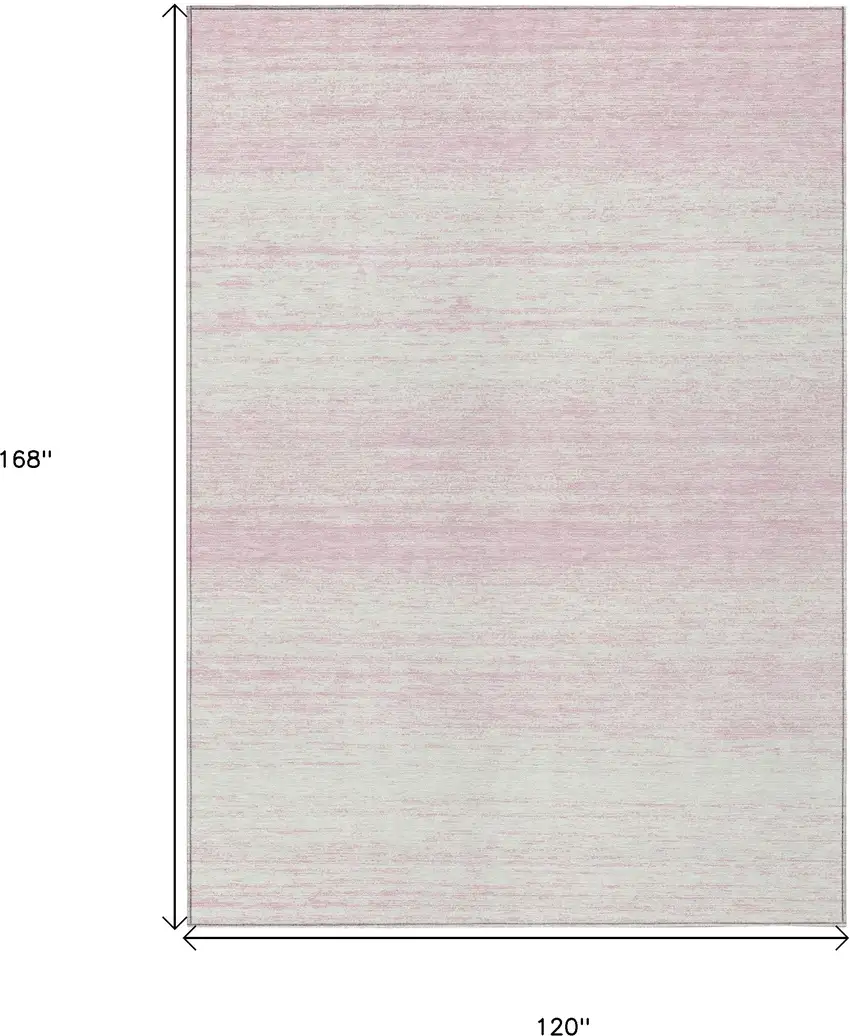 Pink And Ivory Striped Washable Indoor Outdoor Area Rug Photo 3