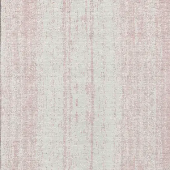 Pink And Ivory Striped Washable Indoor Outdoor Area Rug Photo 6