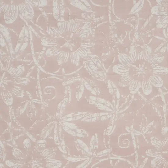 Pink And Ivory Tropical Floral Distressed Area Rug Photo 6