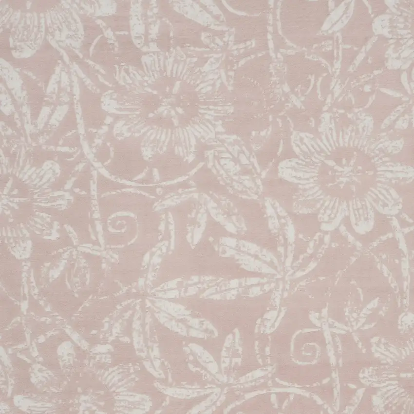 Pink And Ivory Tropical Floral Distressed Area Rug Photo 6