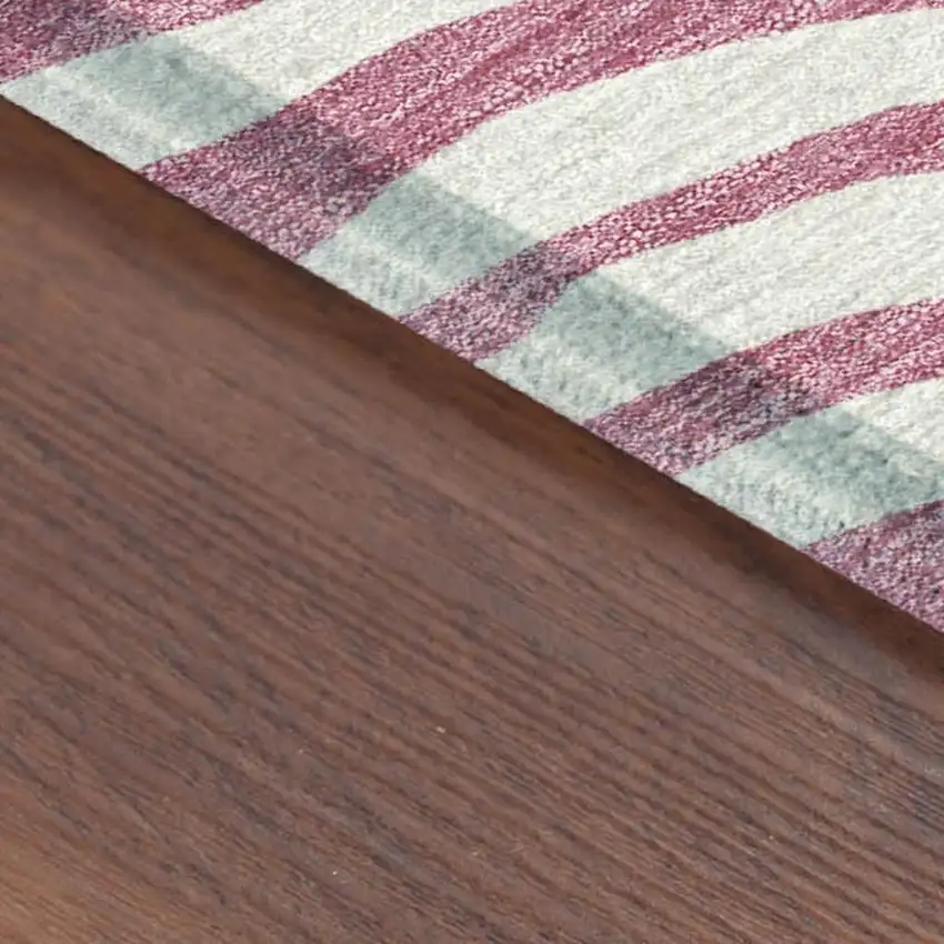 Pink And Ivory Zebra Print Washable Indoor Outdoor Area Rug Photo 3