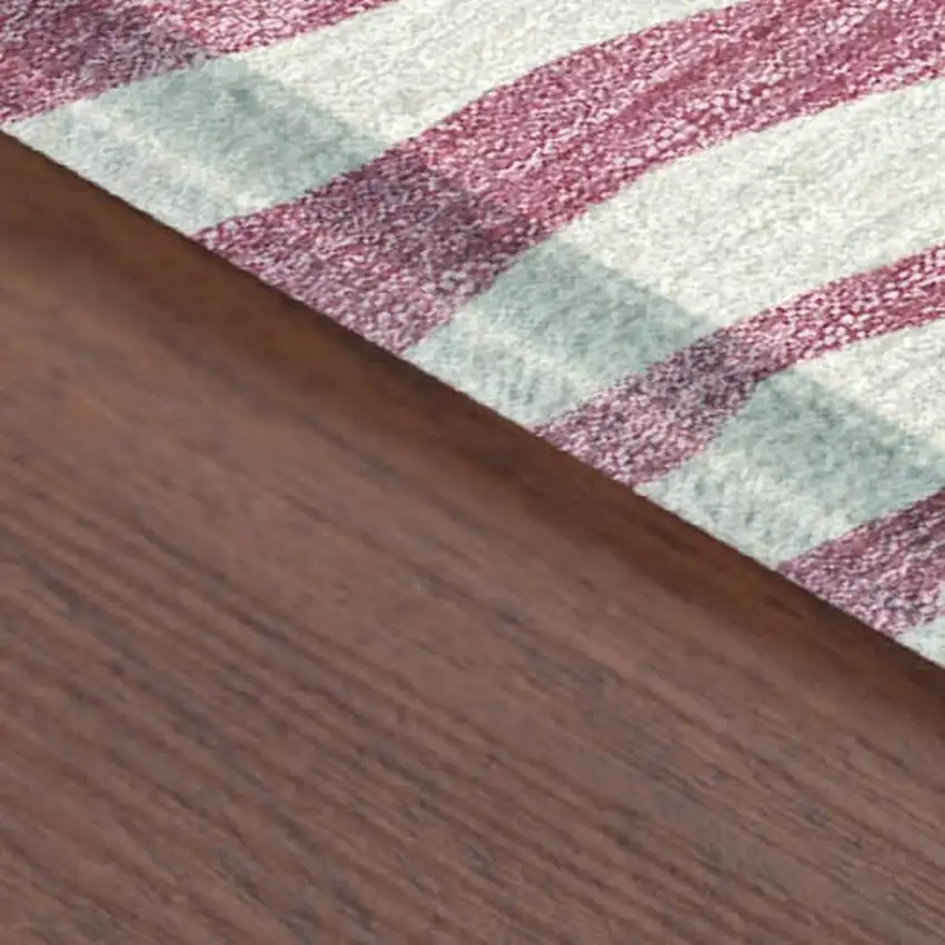 Pink And Ivory Zebra Print Washable Indoor Outdoor Area Rug Photo 4