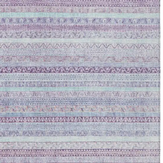 Pink And Lavender Striped Washable Indoor Outdoor Area Rug Photo 3