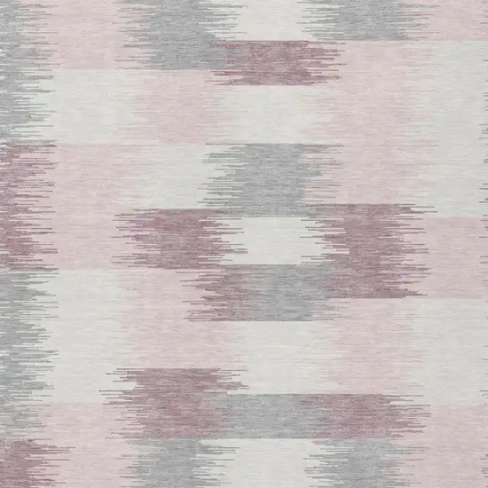 Pink And Linen Geometric Washable Indoor Outdoor Area Rug Photo 3