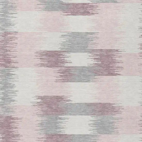 Pink And Linen Geometric Washable Indoor Outdoor Area Rug Photo 2