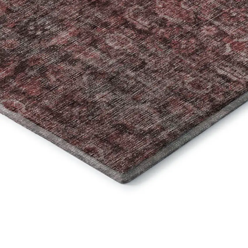 Pink And Mauve Damask Washable Area Rug With UV Protection Photo 7