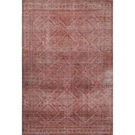 Pink And Mauve Geometric Washable Area Rug With UV Protection Photo 1