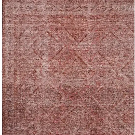 Pink And Mauve Geometric Washable Area Rug With UV Protection Photo 4