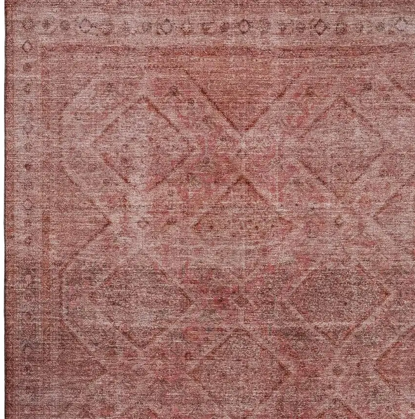 Pink And Mauve Geometric Washable Area Rug With UV Protection Photo 4