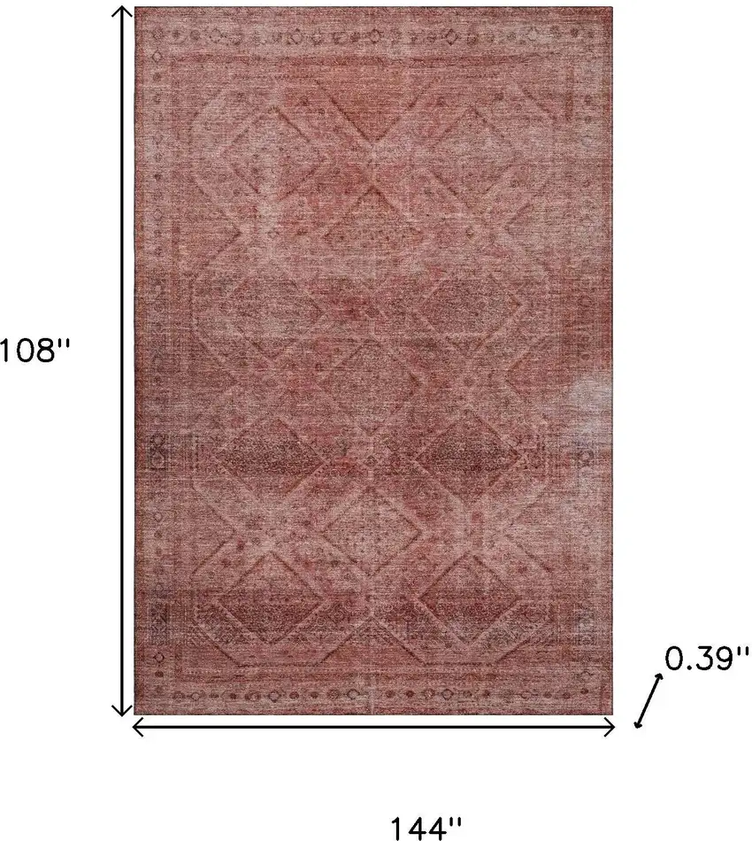 Pink And Mauve Geometric Washable Area Rug With UV Protection Photo 9