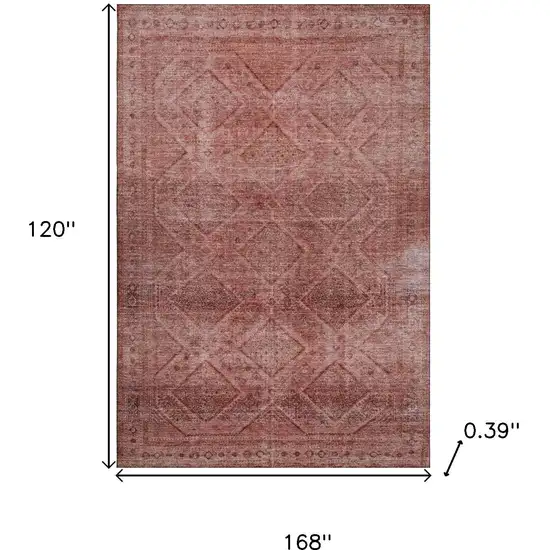Pink And Mauve Geometric Washable Area Rug With UV Protection Photo 9
