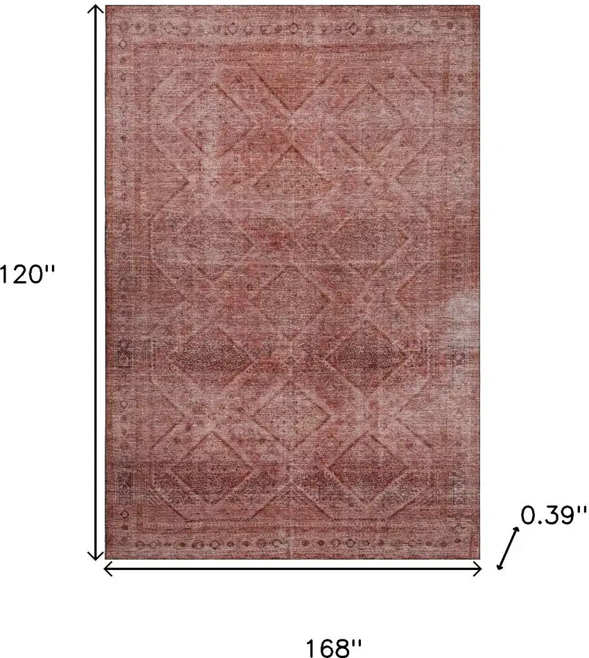 Pink And Mauve Geometric Washable Area Rug With UV Protection Photo 9