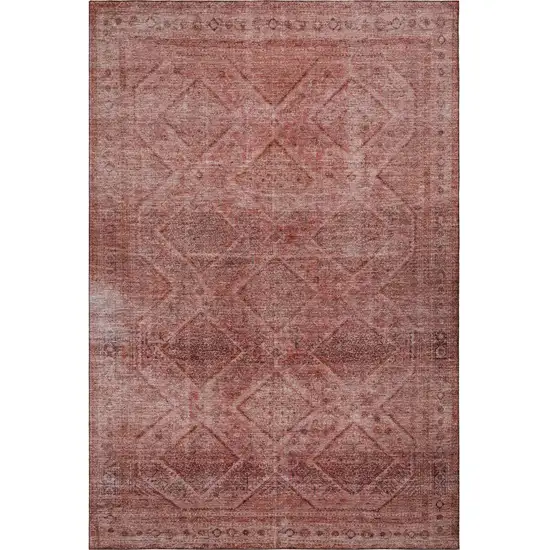 Pink And Mauve Geometric Washable Area Rug With UV Protection Photo 4