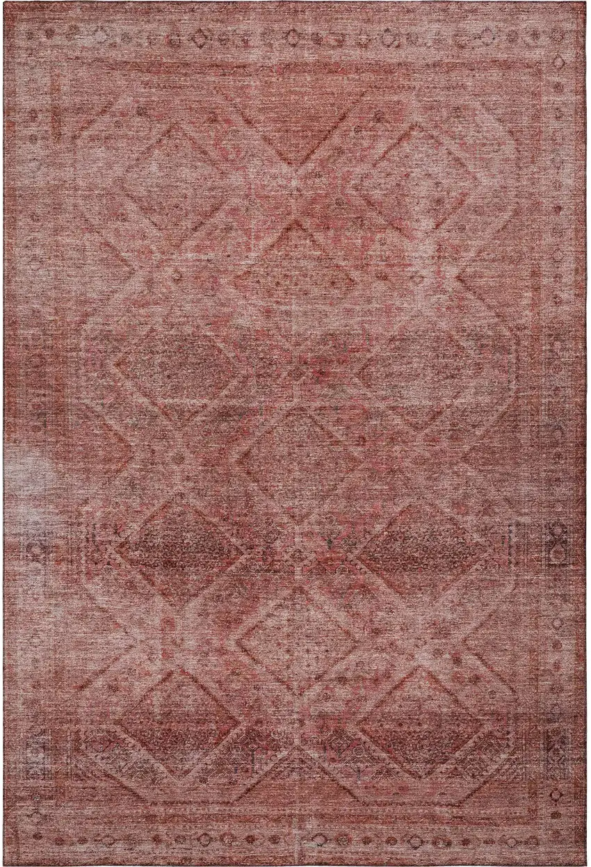 Pink And Mauve Geometric Washable Area Rug With UV Protection Photo 4
