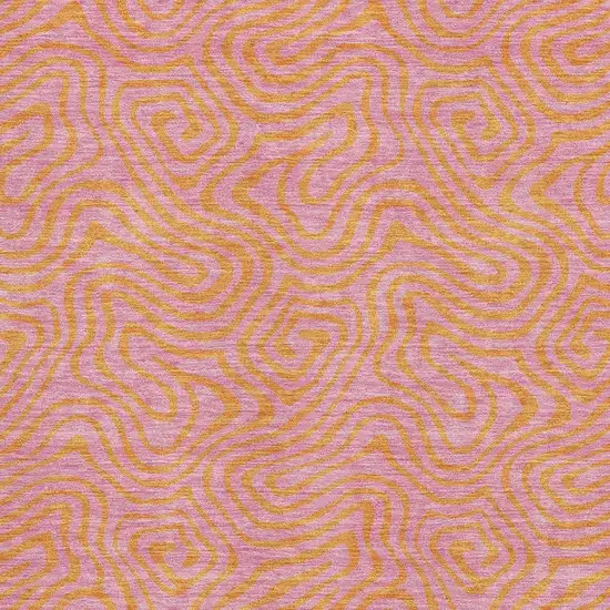 Pink And Orange Abstract Washable Area Rug With UV Protection Photo 2