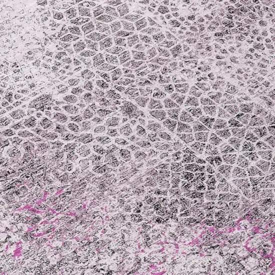 Pink And Pewter Abstract Washable Indoor Outdoor Area Rug Photo 6