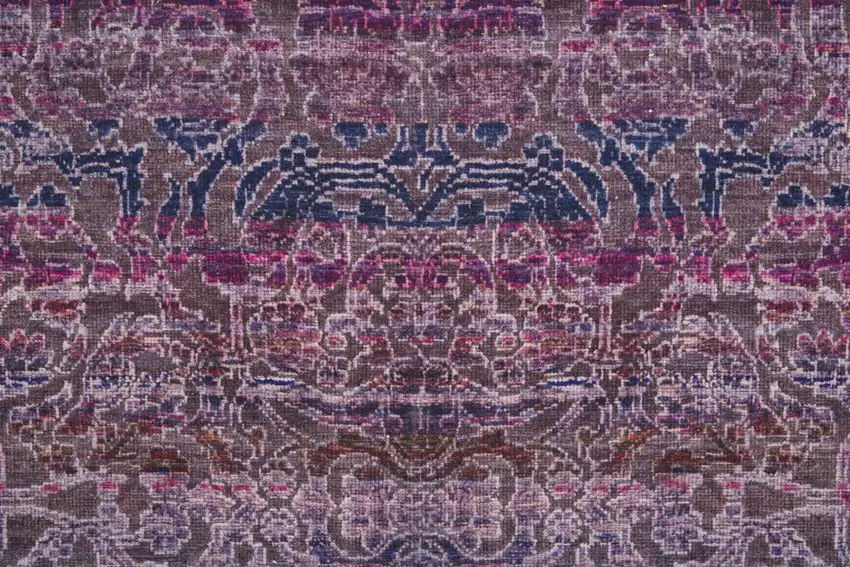Pink And Purple Floral Power Loom Area Rug Photo 9