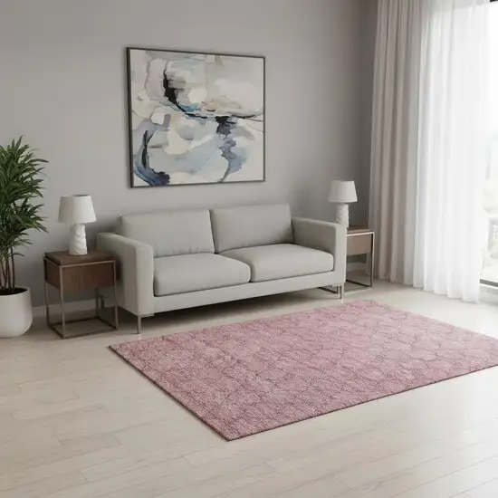 Pink And Purple Geometric Washable Area Rug With UV Protection Photo 2