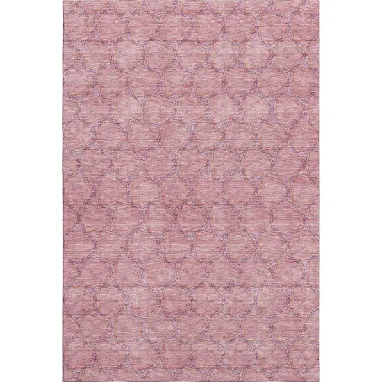 Pink And Purple Geometric Washable Area Rug With UV Protection Photo 1