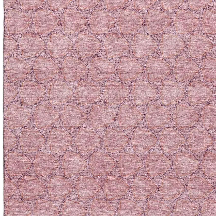 Pink And Purple Geometric Washable Area Rug With UV Protection Photo 3
