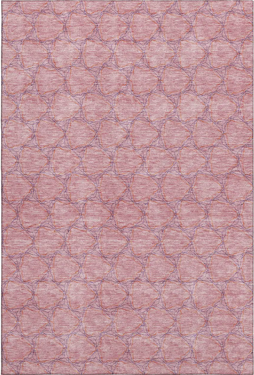 Pink And Purple Geometric Washable Area Rug With UV Protection Photo 1